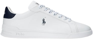 Polo Ralph Lauren Heritage Court II Leather Sneaker Mand Hvid/navy Sneakers Str 15 D - hos Magasin