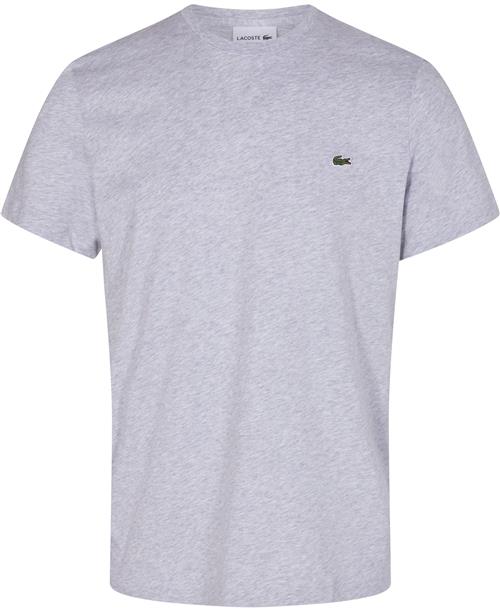 Lacoste Short Sleeved Crew Neck Teeshirt Mand Grå Kortærmede T-shirts Regular Fit Str L - Bomuld hos Magasin