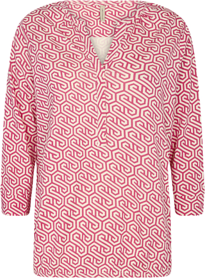 soyaconcept Scfelicity AOP 413 Kvinde 4505c Fuchsia Rose Combi Langærmede Bluser Str XXL - hos Magasin