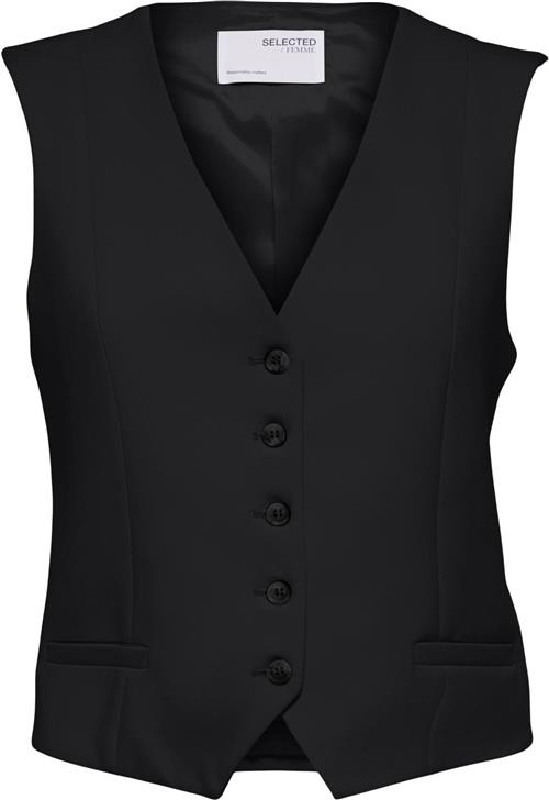 Se Selected Femme Slfrita Vest Black Kvinde Sort Veste Str 44 - hos Magasin ved Magasin