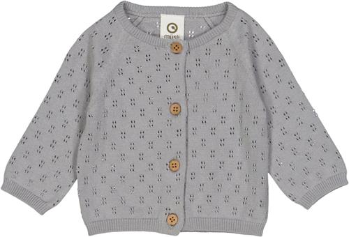 Se Müsli by Green Cotton Knit Pointelle Cardigan Baby Str 92 - Jasmin Blue Cardigans Bomuld hos Magasin ved Magasin