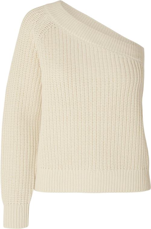 Selected Femme Slfsedora LS Knit ONE Shoulder Kvinde Birch Sweaters Str S - hos Magasin