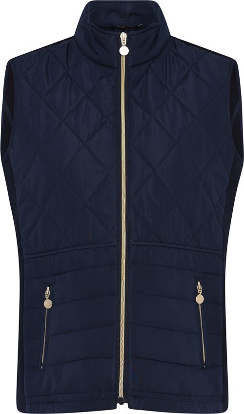 Se Micha Waistcoat_ Quilt Andjerseymix Kvinde Navy Veste Str 46 - hos Magasin ved Magasin