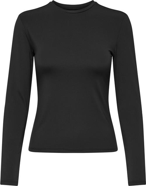 Se ONLY Onlea L/S TOP Oneck JRS Kvinde Sort Langærmede T-shirts Regular Fit Str L - hos Magasin ved Magasin