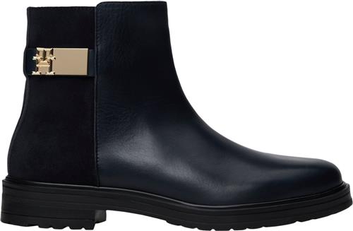 Se Tommy Hilfiger TH Logo Leather MIX Chelsea Kvinde Space Blue Chelsea Boots Str 41 - hos Magasin ved Magasin