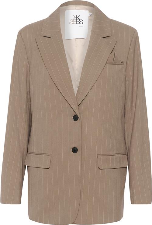 Karen by Simonsen Kbmilano Stripe Blazer Kvinde Walnut Blazere Str 38 - hos Magasin