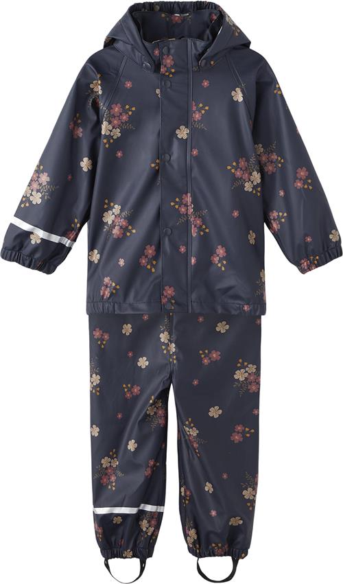 Name It Nmfdry Rain SET Flower FO Noos Str 110 - Blå Regntøj hos Magasin