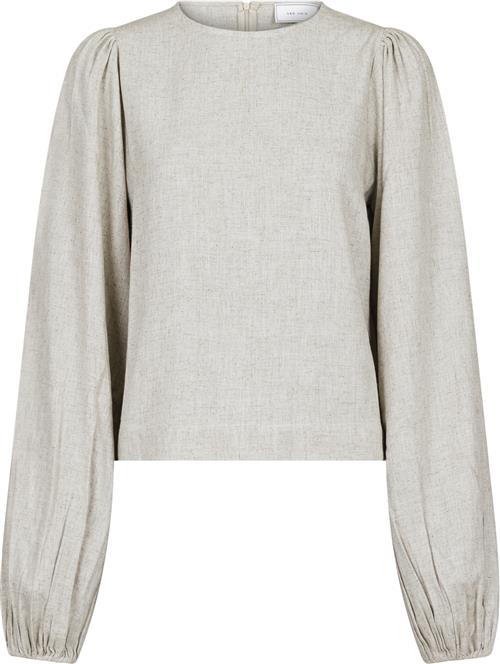 Se Neo Noir Bira Soft Linen Blouse Kvinde Sand Langærmede Bluser Str 40 - hos Magasin ved Magasin