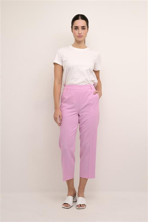 Se Kaffe Kasakura HW Cropped Pants Kvinde Pink Frosting Bukser Str 44 - hos Magasin ved Magasin