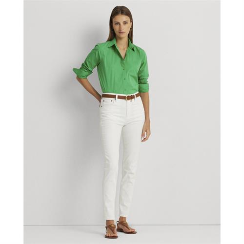 Lauren Ralph Lauren Featherweight Cotton Shirt Kvinde Green Topaz Langærmede Skjorter Str XL - Bomuld hos Magasin