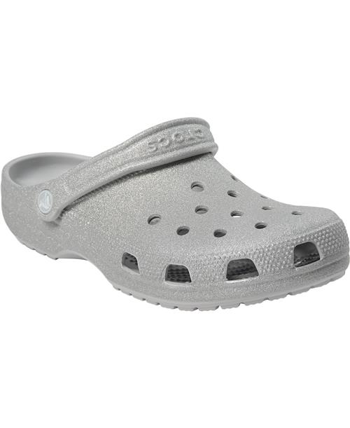 Se Crocs Classic Glitter Clog Kvinde Silver/glitter Slip-ins Str 41-42 - hos Magasin ved Magasin