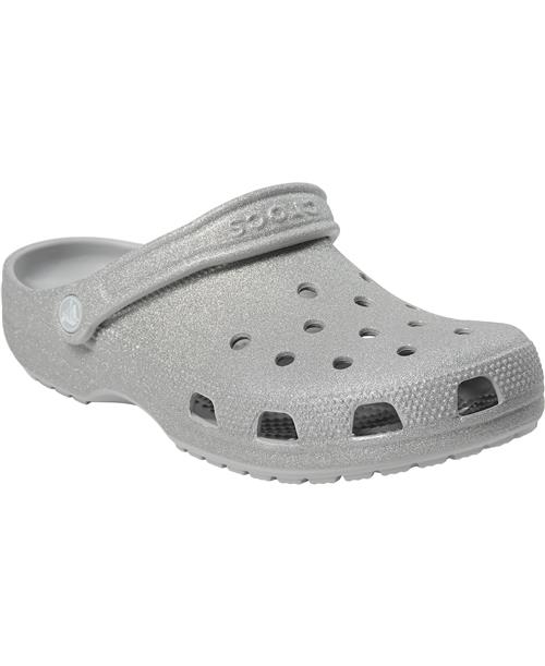 Crocs Classic Glitter Clog Kvinde Silver/glitter Slip-ins Str 37-38 - hos Magasin