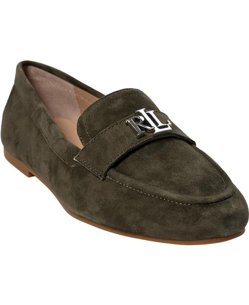 Se Lauren Ralph Lauren Kidsuedeaveri Iii-fl-lfr Kvinde Dark Olive Loafers Str 39 - hos Magasin ved Magasin