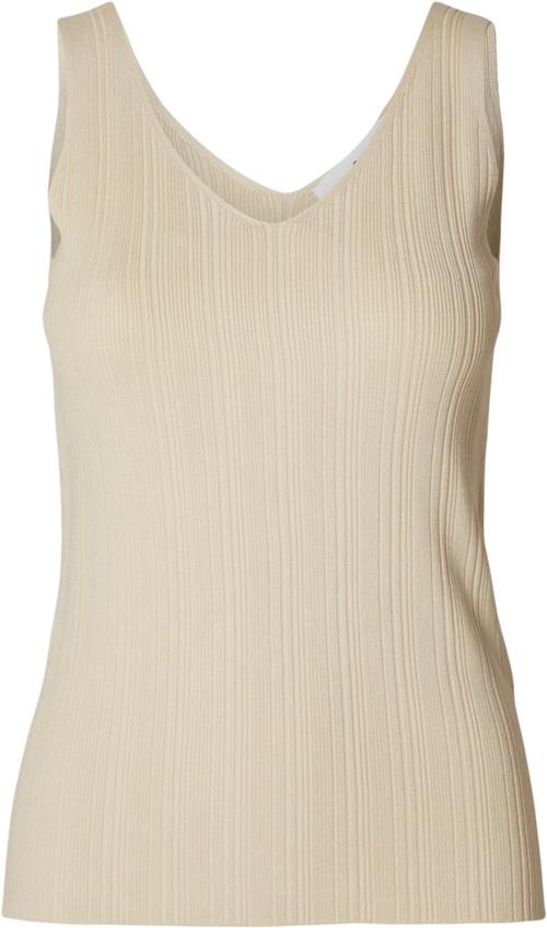 Selected Femme Slftrixie NEW SL Knit TOP Kvinde Birch Tanktoppe Str L - hos Magasin