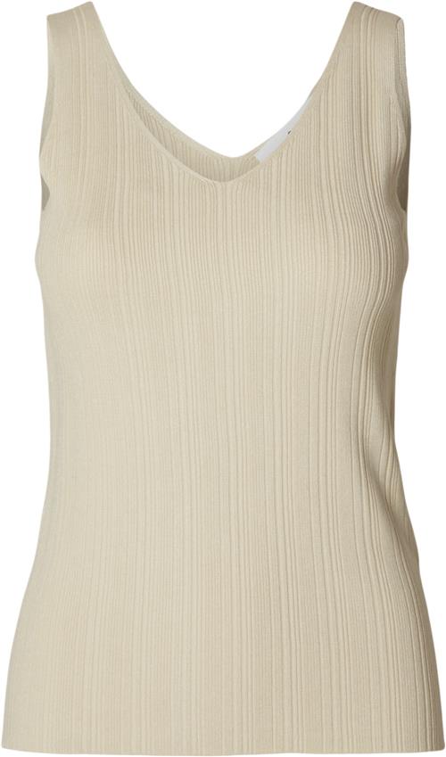 Selected Femme Slftrixie NEW SL Knit TOP Kvinde Birch Tanktoppe Str S - hos Magasin