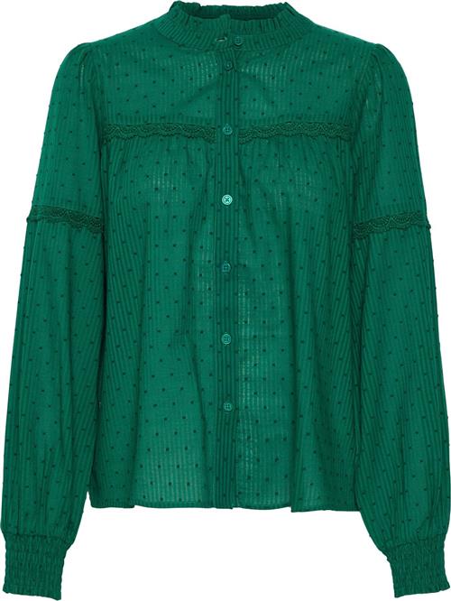 Se Kaffe Kasille Shirt Blouse Kvinde Aventurine Langærmede Bluser Str 44 - hos Magasin ved Magasin