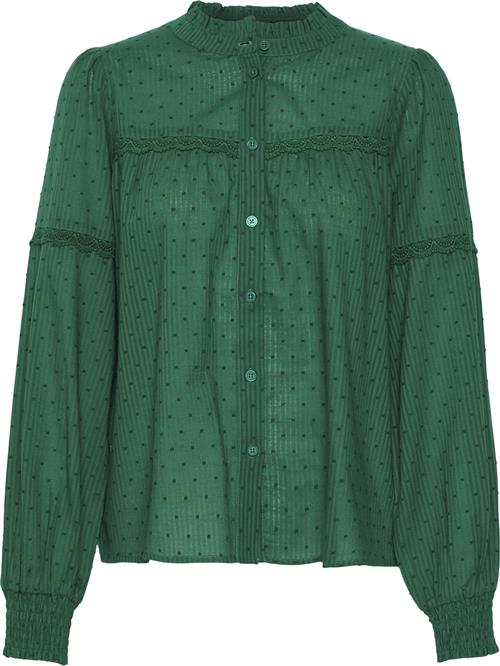 Kaffe Kasille Shirt Blouse Kvinde Aventurine Langærmede Bluser Str 36 - hos Magasin