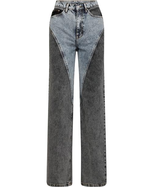 ROTATE Birger Christensen Straight Patchwork Jeans Kvinde Medium Blue Denim Straight Jeans Str 28 - Denim hos Magasin