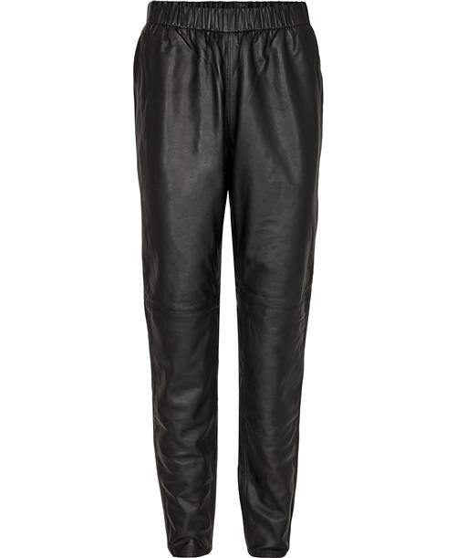 Micha Pants_ Leather Leggings Kvinde Black Læderbukser Str 42 - hos Magasin