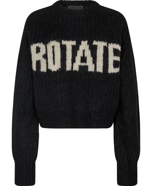 ROTATE Birger Christensen Sweater Knit Kvinde Black W. Turtledove Logo Sweaters Str 34 - hos Magasin