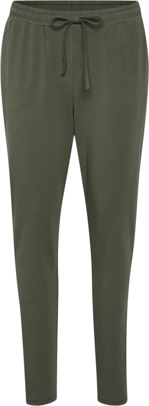 Se Kaffe Linda Pant Kvinde Grape Leaf Bukser Med Smalle Ben Regular Fit Str L - hos Magasin ved Magasin