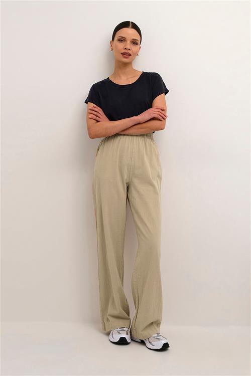 Kaffe Kanaya Wide Pants Kvinde Classic Sand Bukser Med Brede Ben Relaxed Fit Str 38 - hos Magasin