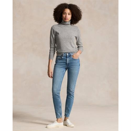 Polo Ralph Lauren Midrise Skinny Jean Kvinde Blå Straight Jeans Str 27 R - Bomuld hos Magasin