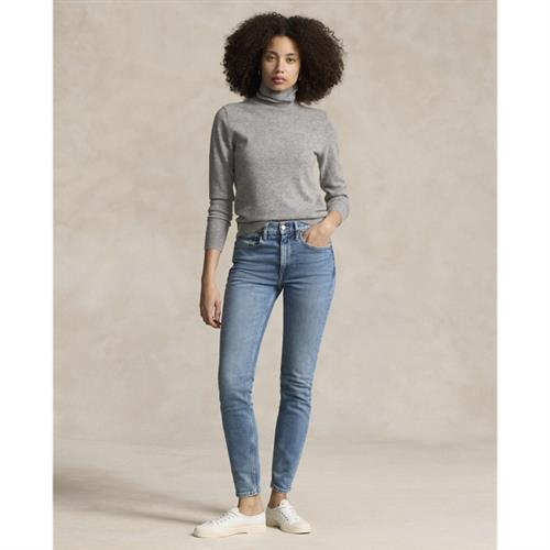 Polo Ralph Lauren Midrise Skinny Jean Kvinde Blå Straight Jeans Str 29 R - Bomuld hos Magasin