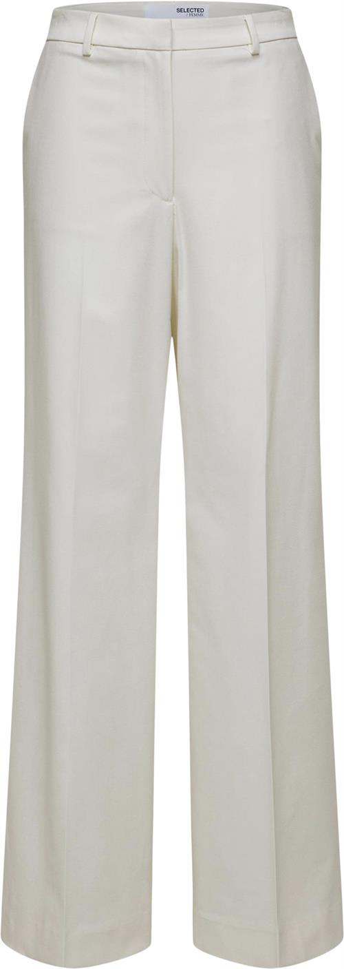 Selected Femme Slfeliana HW Wide Pant N Noos Kvinde Hvid Bukser Med Brede Ben Str "34/""32" - hos Magasin