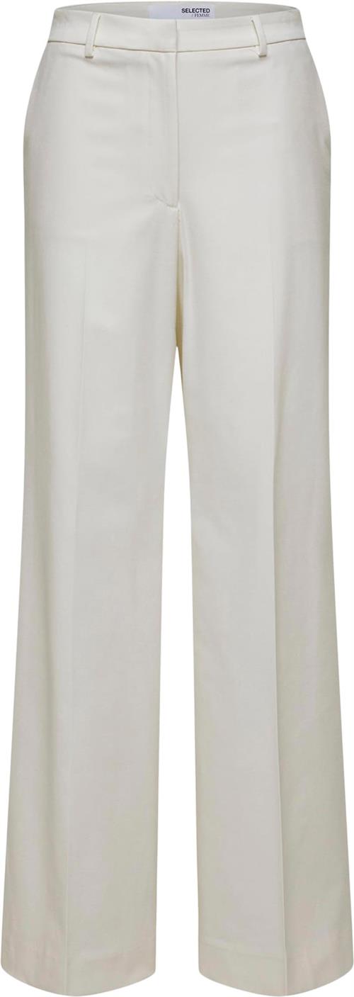 Selected Femme Slfeliana HW Wide Pant N Noos Kvinde Hvid Bukser Med Brede Ben Str "38/""32" - hos Magasin