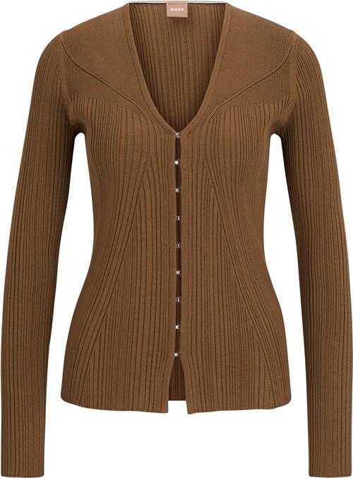 BOSS Forama Kvinde Open Brown Cardigans Str XS - hos Magasin