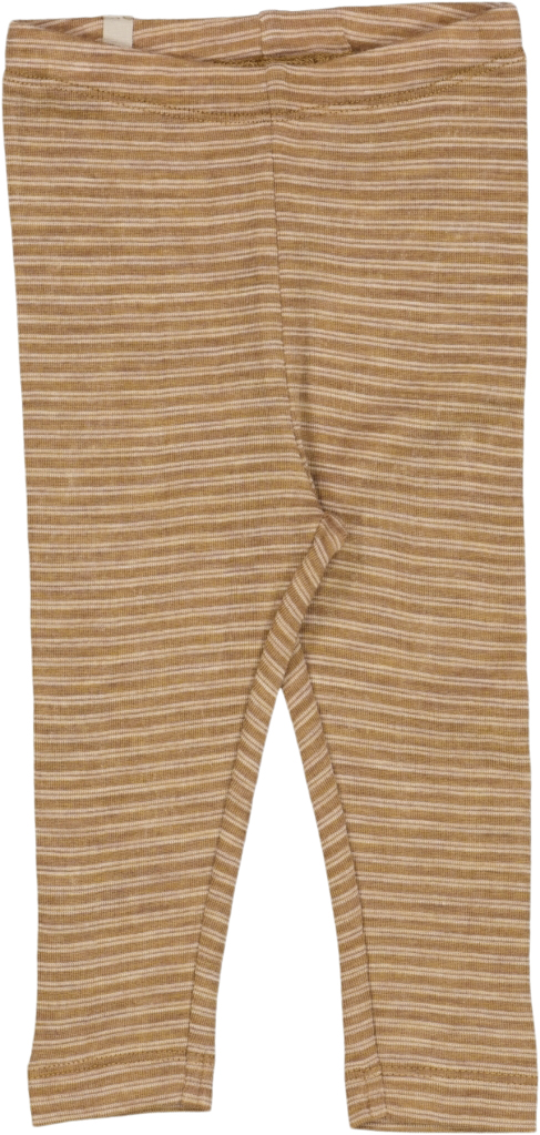 Wheat Uld Leggings Str 74/9m Uld - Clay Melange Wool Stripe Leggings hos Magasin