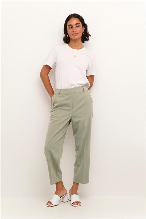 Se Kaffe Kasakura HW Cropped Pants Kvinde Vetiver Bukser Str 46 - hos Magasin ved Magasin