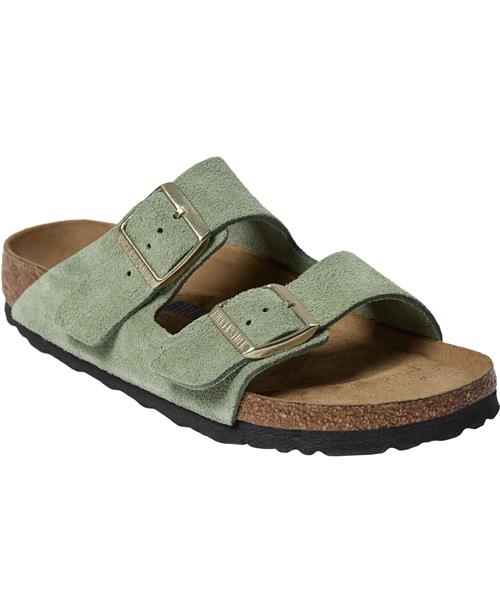 Se Birkenstock Arizona SFB Leve Green Tea Kvinde Green Tea Flade Sandaler Str 42 - hos Magasin ved Magasin