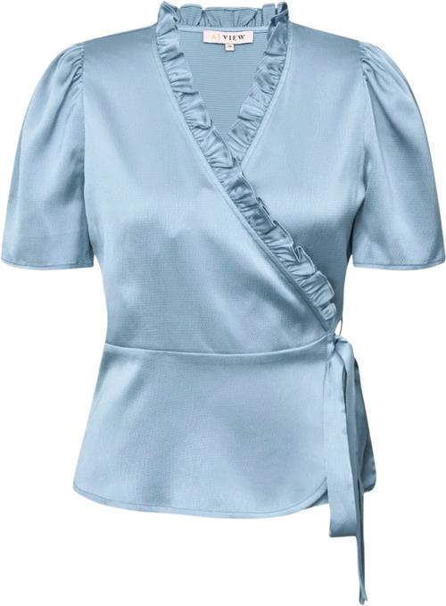 A-VIEW Peony Blouse Kvinde Light Blue Kortærmede Bluser Str 34 - hos Magasin