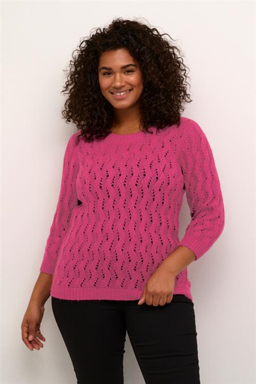 Kaffe Curve Kclana Knit Pullover Kvinde Festival Fuchsia Sweaters Str S - hos Magasin