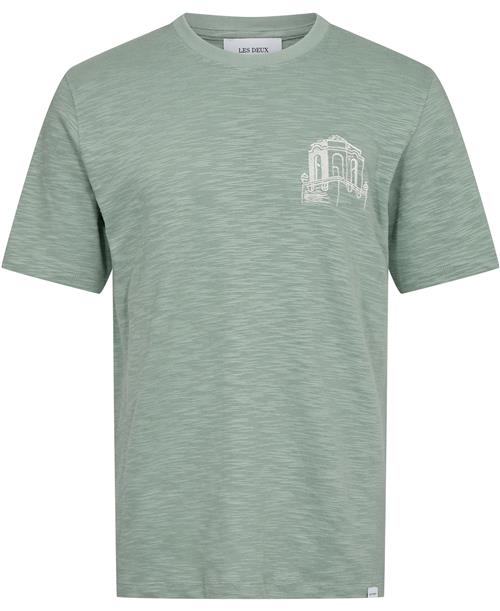 Les Deux Hotel Tshirt Mand Light Jade Green/light Ivory Kortærmede T-shirts Str S - hos Magasin