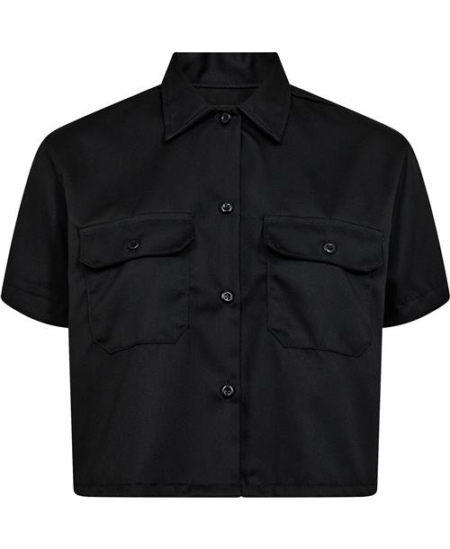 Dickies Work Shirt Cropped SS W Black Kvinde Black Kortærmede Skjorter Str L - hos Magasin