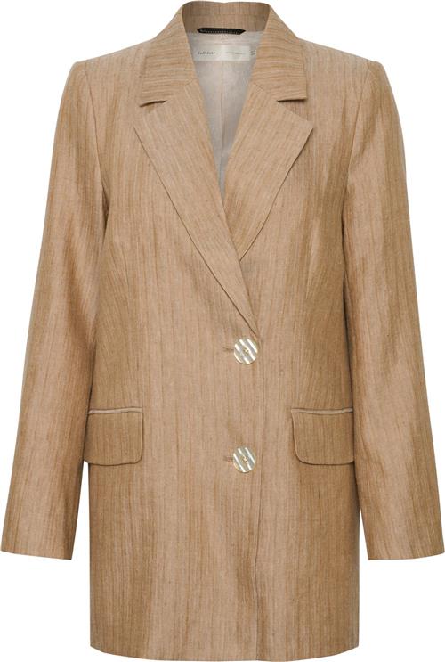 Se InWear Kimoraiw Blazer Kvinde Sand Heeringbone Blazere Regular Fit Str 38 - hos Magasin ved Magasin