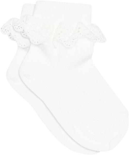 mp Denmark Anklesock With Trimmed Lace Str 19/21 - Hvid Strømper hos Magasin