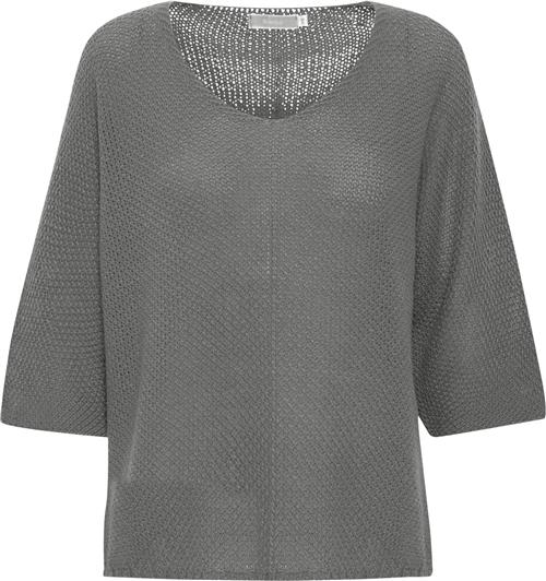 Fransa Fxreta Knit Blouse Kvinde Medium Grey Melange Sweaters Str L/XL - hos Magasin