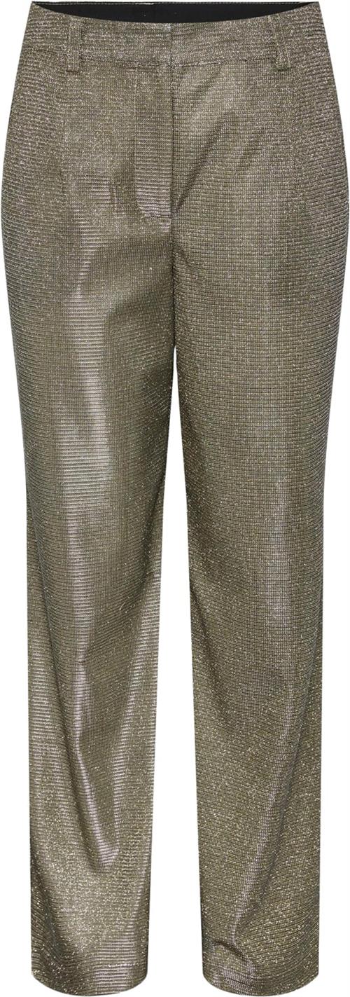 YAS Yasstyles HW Wide Pant Show Kvinde Gold Colour/w. Metallic Bukser Med Brede Ben Str S - Polyester hos Magasin