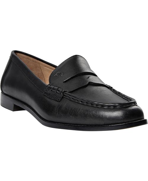 Lauren Ralph Lauren Wynnie Burnished Leather Loafer Kvinde Black Loafers Str 40 - Læder hos Magasin