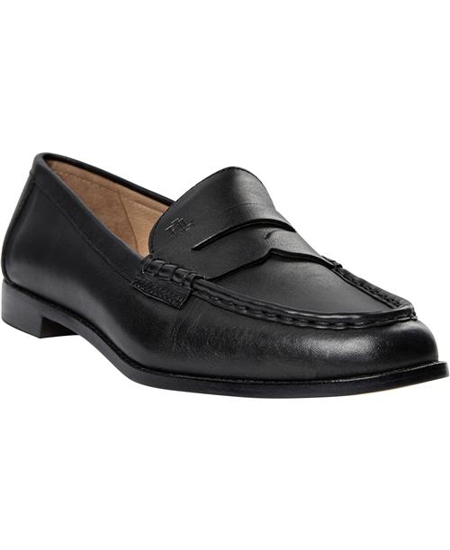 Se Lauren Ralph Lauren Wynnie Burnished Leather Loafer Kvinde Black Loafers Str 37 - Læder hos Magasin ved Magasin