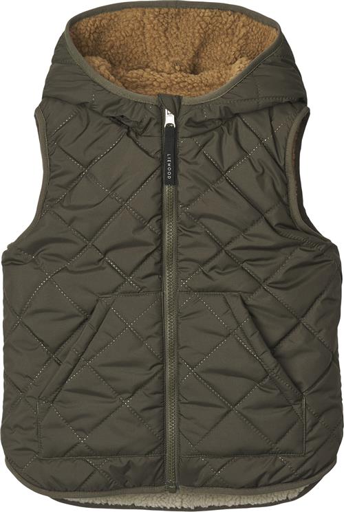 Liewood Diana Reversible Vest Str 110 - Army Brown Mix Veste hos Magasin