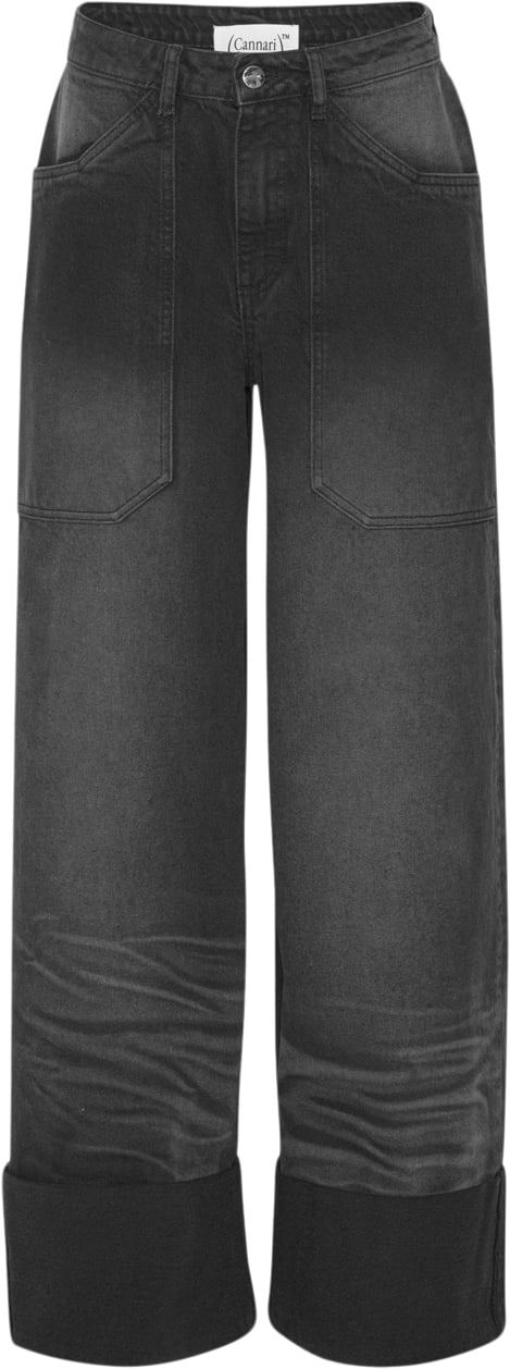 Cannari Concept Black Wash Loose Jeans Kvinde Forged Iron Boyfriend Jeans Str 38 - hos Magasin