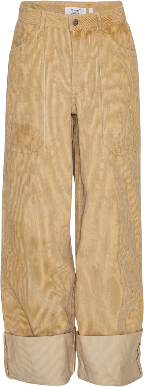 Cannari Concept Big Pocket Pants Kvinde Mojave Desert Bukser Med Brede Ben Str 38 - hos Magasin