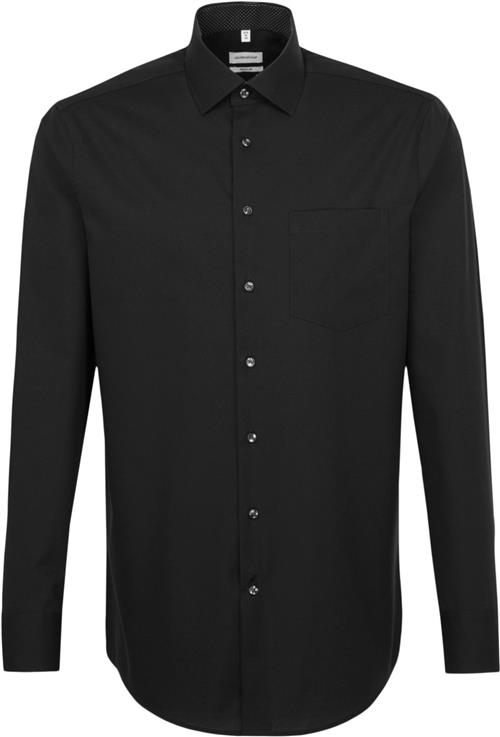 Seidensticker Business Shirt Regular Long Sleeve Kentcollar Uni Mand Black Langærmede Skjorter Str 41 - hos Magasin