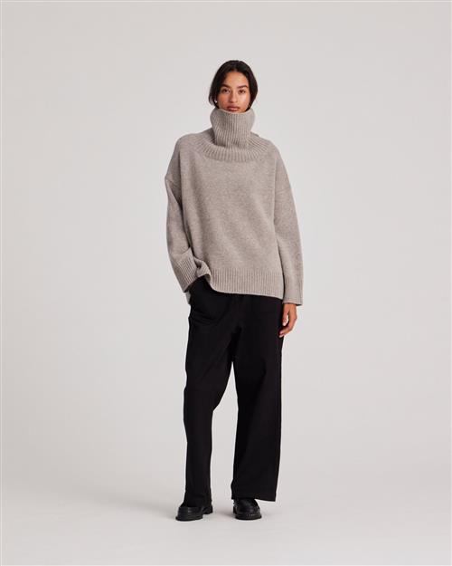 Gai&Lisva Vita Lambswool Jumper Gots 243975 Kvinde Stone Grey Sweaters Str L - hos Magasin