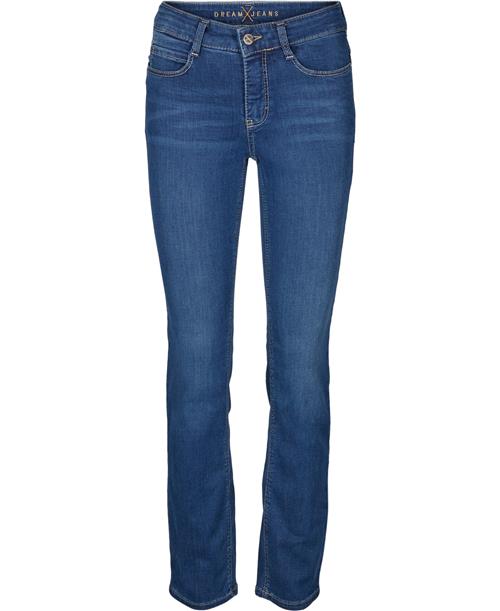 Se MAC Jeans Dream Kvinde Mid Blue Authentic Wash Straight Jeans Str W44 / L34 - Denim hos Magasin ved Magasin